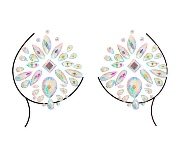 Two rhinestone nipple covers