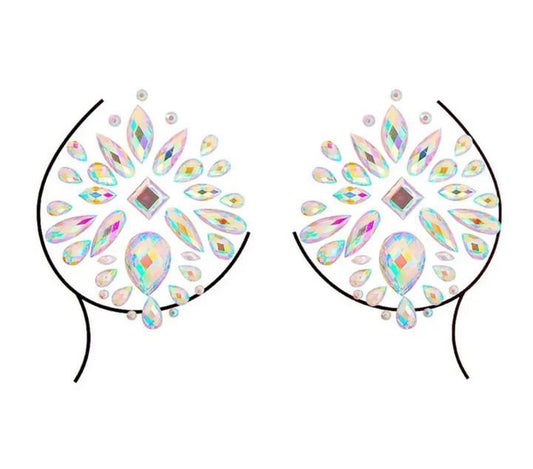 Two rhinestone nipple covers